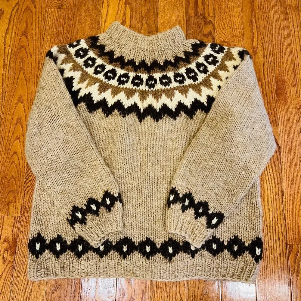 Hilda ltd Icelandic Wool Hand Knit Nordic Sweater Size Medium - Picture 10 of 16